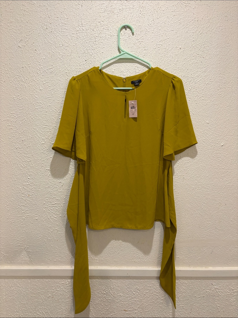 Ann Taylor Mustard Tie-Sleeve Blouse - Mustard